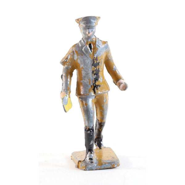 Vintage Barclay Manoil Type Lead Figure Train Conductor 1950s 2.5" Tall, Original Paint, Lead Cast Toy, Hand Painted, Vintage Toy