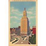 Postcard 6 Rand Building and Lafayette Square Buffalo NY Linen Unposted 1930-1950