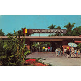 Postcard Main Entrance of the San Diego Zoo, California Chrome 1967