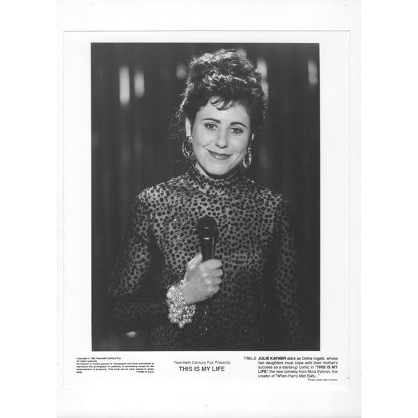 Photograph, Julie Kavner, This Is My Life, 1993, 8x10 Black & White, Promotional Photo, Movie Star Photo, Hollywood Décor