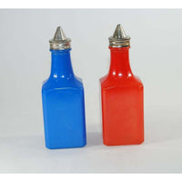 Vintage Vinegar Bottles from the 1960s Gemco Blue and Red Bottles Gemco-Ware