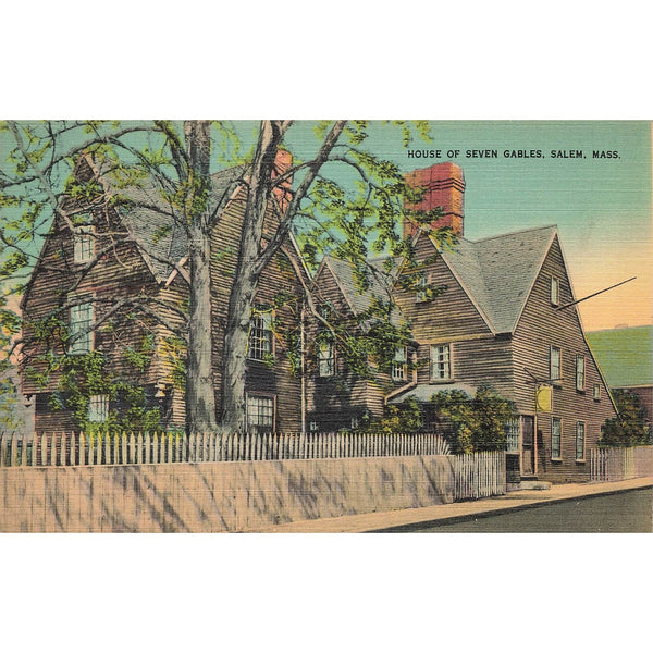 Postcard House Of Seven Gables, Salem, Mass. Vintage Linen Unposted 1930-1950