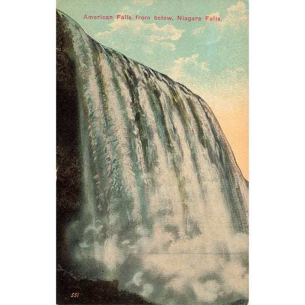 Postcard American Falls From Below, Niagara Falls Vintage Divided Back Unposted