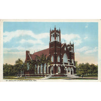 Postcard St. Cecelia's Church Hastings, Neb. White Border Unposted 1917-1929