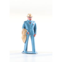 Barclay Figure Man Carrying Coat 1950s 1.75" Tall, USA Made Original Paint, Lead Cast Toy, Hand Painted, Vintage Toy