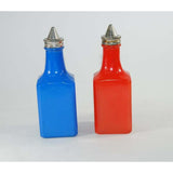 Vintage Vinegar Bottles from the 1960s Gemco Blue and Red Bottles Gemco-Ware