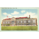 Postcard Central Catholic High School, Toledo, Ohio Linen Unposted 1930-1950