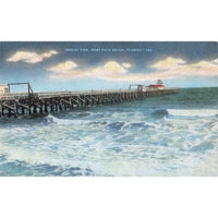 Postcard Hedley Pier, West Palm Beach, Florida Vintage Linen Unposted 1930-1950