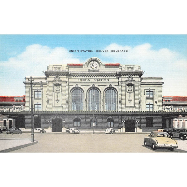 Postcard Union Station, Denver, Colorado Vintage Linen Unposted 1930-1950