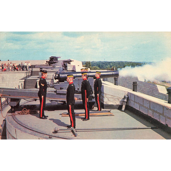 Postcard Firing the Cannon At Fort Henry Kingston Ontario Canada Chrome Unposted 1939-1970s