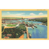 Postcard Canal Locks Second to Panama Seattle, Washington Linen Unposted 1930-1950