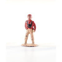 Barclay Manoil Type Lead Figure, Boy in Red Shirt, 1950s 1.5" Tall, Original Paint, Lead Cast Toy, Hand Painted, Vintage Toy