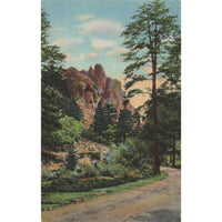 Postcard Castlerock, South Cheyenne Canon, Colorado Springs, Colorado 2160 Linen Posted