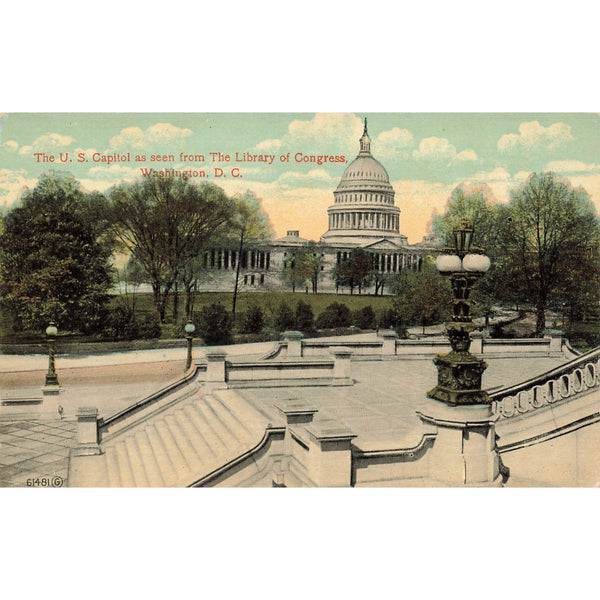 Postcard U.S. Capitol As Seen From The Library of Congress, Washington, D.C. Divided Back Unposted