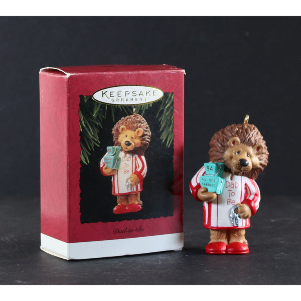 Hallmark Keepsake Christmas Ornament Vintage 'Dad-to-Be' Lion Going for Take-out 1994