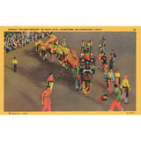 Postcard Parade "Golden Dragon" of Good Luck, Chinatown, San Francisco, Calif. Linen Unposted 1930-1950