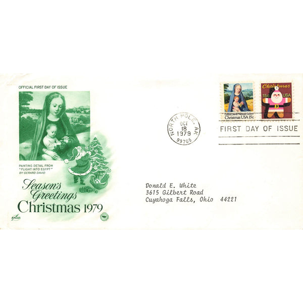 First Day Cover Honoring Seasons Greetings Christmas 1979 North Pole AK 1979