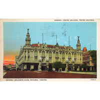 Postcard Havana: Gallego's Club, National Theatre Vintage White Border Posted 1917-1929