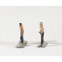 Vintage HO scale Lead Figures From The 1950s, Train Yard Workers .75" Tall
