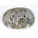 Belt Buckle Cowboy and Bucking Bronco Horse Solid Metal Buckle Vintage