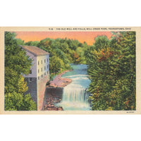 Postcard The Old Mill and Falls, Mill Creek, Youngstown Ohio Y-12 Linen Unposted 1930-1950