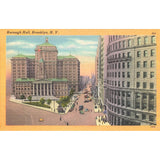 Postcard Borough Hall, Brooklyn, N.Y. 203 Vintage Linen Unposted 1930-1950