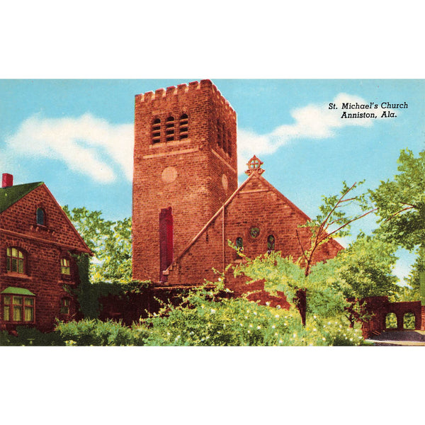 Postcard St. Michael's Church, Anniston, Ala. Vintage Chrome Unposted 1939-1970s