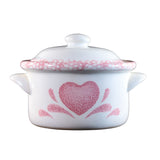 Vintage Covered Casserole Baking Dish Pink Flower Songeware Stoneware Soup Bowl