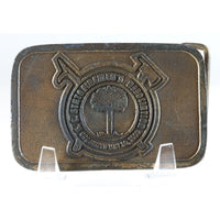 Belt Buckle S.C. State Firemen's Association Solid Brass Buckle Vintage 1970s