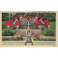 Postcard Scene In Bellingrath Gardens, Mobile, Ala. Linen Unposted 1930-1950