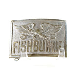 Belt Buckle Fishburne Military School Eagle Solid Metal Buckle USA Made 1950s