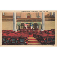 Postcard Assembly Chambers, state Capitol, Albany, N.Y. Linen Unposted 1930-1950
