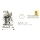First Day Cover Windmills USA Smock Grist Portsmouth RI 1790 Lubbock TX Feb 7 1980