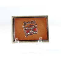 Belt Buckle Kentucky Vintage Solid Metal and Leather Buckle 1970s