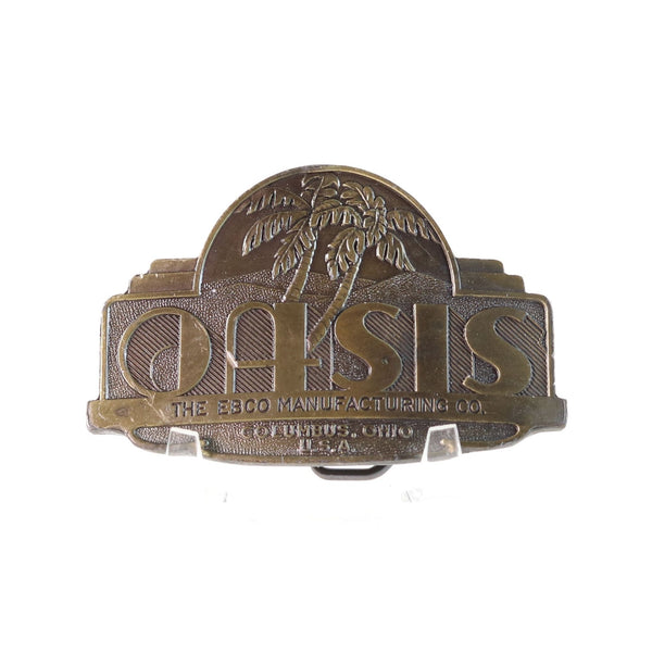 Oasis Wine Coolers & Dehumidifiers Belt Buckle Vintage Buckle 1980s Made In USA