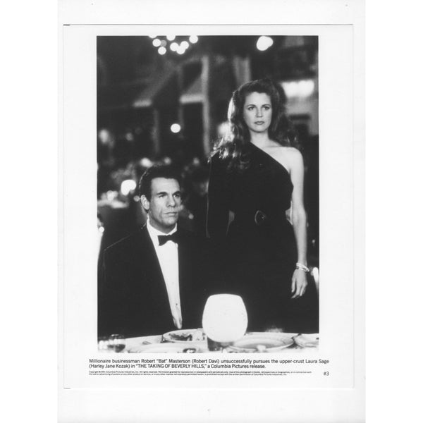 Photograph Robert Davi Harley and Jane Kozak 1991, Vintage 8x10 Black & White Promotional Photo, Star Photograph, Hollywood Décor