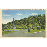 Postcard Cherry Tree Monument at the Corners of Cambria, Indiana and Clearfield Counties Pa Vintage White Border Unposted 1917-1929