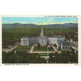 Postcard City and County Building, Denver Colo Adjoining Civic Center on the West 140 Vintage White Border Unposted 1917-1929