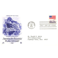 First Day Cover America The Beautiful Flag Stamp 1981 Portland ME Apr 24 1981