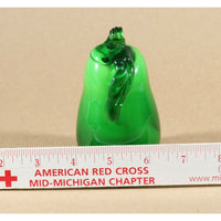 Vintage Art Glass Hand Blown Glass Green Pear 1970s Glass Art Decor