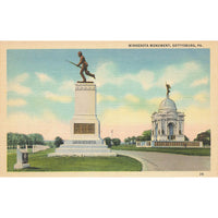 Postcard Minnesota Monument, Gettysburg, PA. 36 Vintage Linen Unposted 1930-1950
