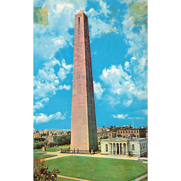 Postcard Bunker Hill Monument, Charlestown, Massachusetts Chrome Unposted 1939-1970s