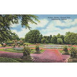 Postcard Sunken Gardens, Garfield Park, Indianapolis, Indiana Linen Unposted 1930-1950