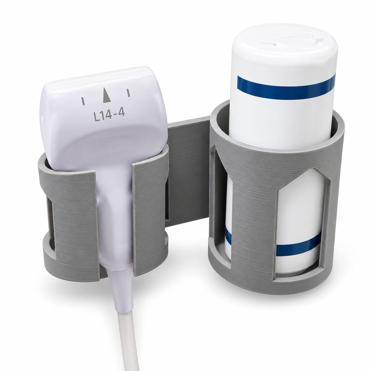 L14-4 Ultrasound Probe & Gel Bottle Holder – Gray PETG - Image 2