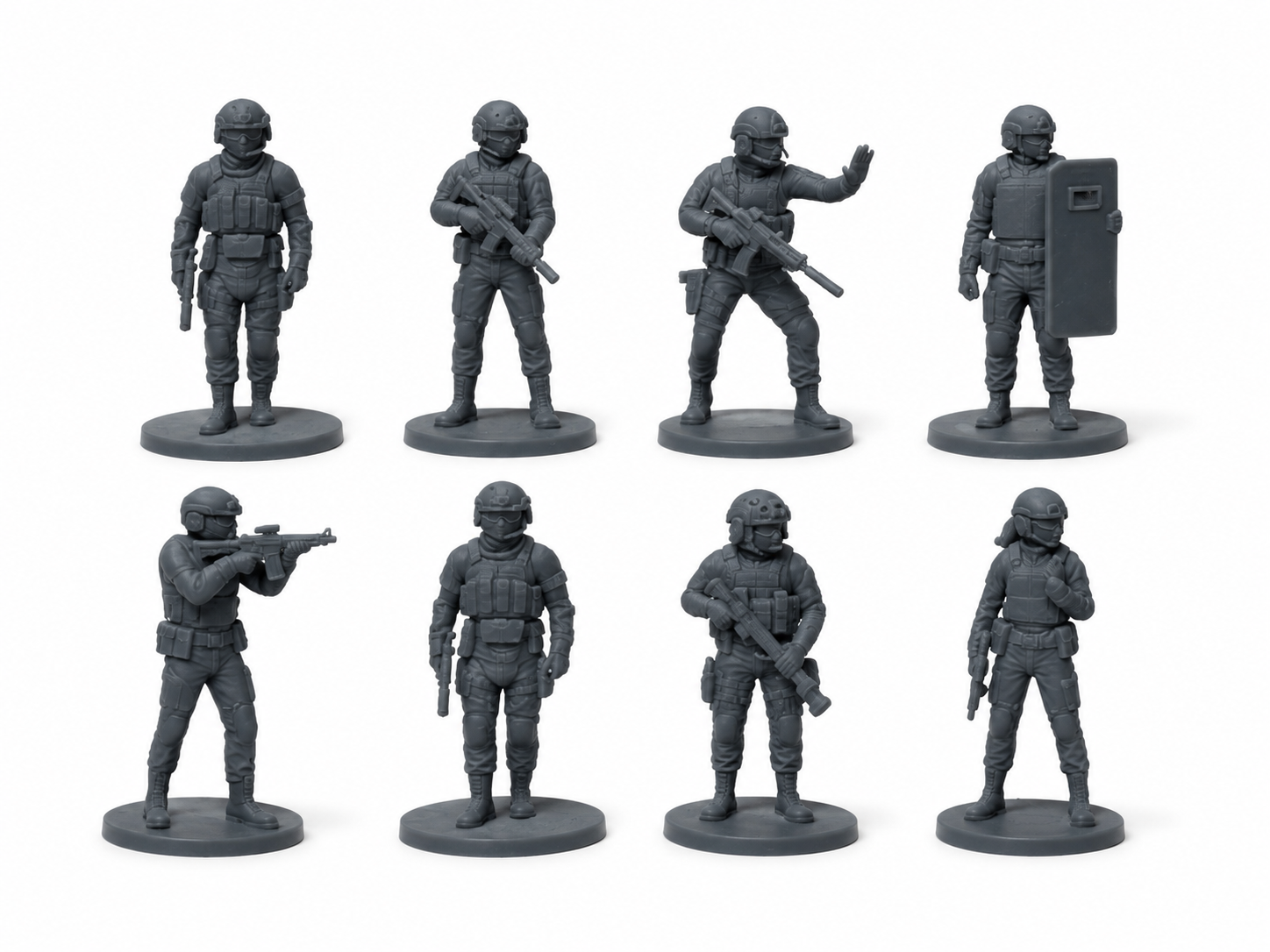 SWAT Series 1 – 42mm Unpainted Resin Figures – 8-Piece Set