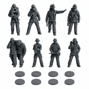 Winter Park Collectibles 42mm Firefighter Figures – 8-Piece Unpainted Resin Set with Separate Bases