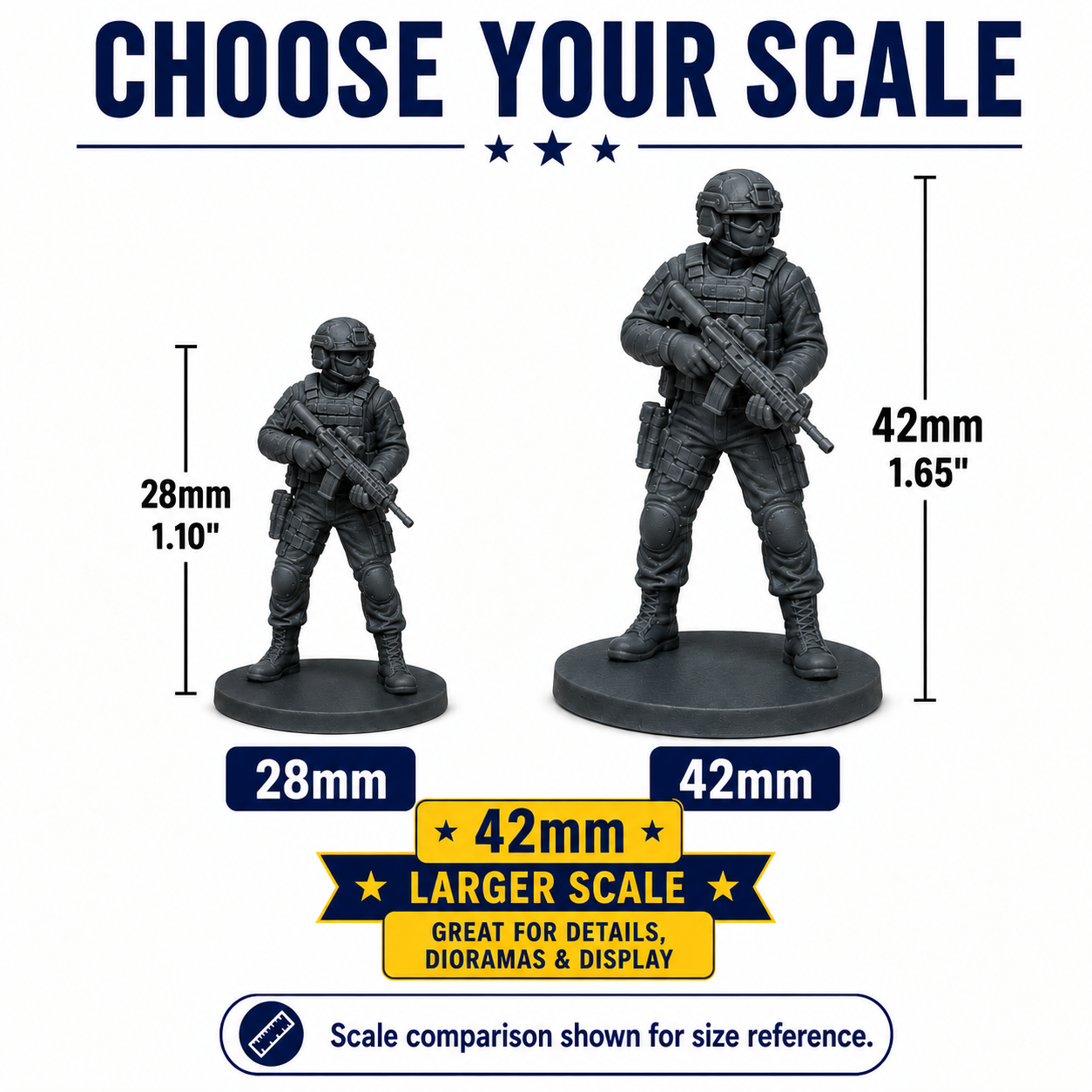 SWAT Series 1 – 42mm Unpainted Resin Figures – 8-Piece Set - Image 3