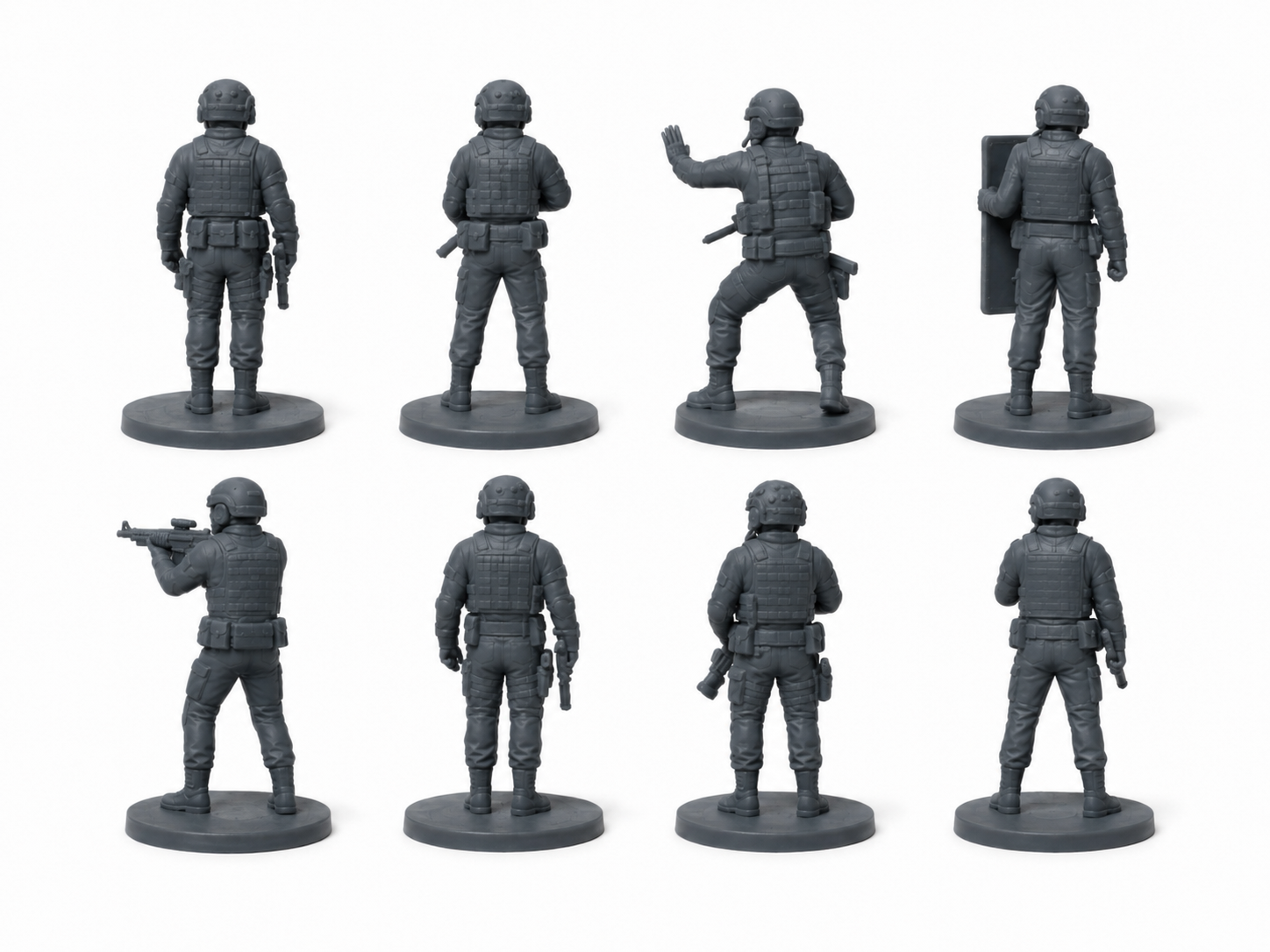 SWAT Series 1 – 28mm Unpainted Resin Figures – 8-Piece Set - Image 2