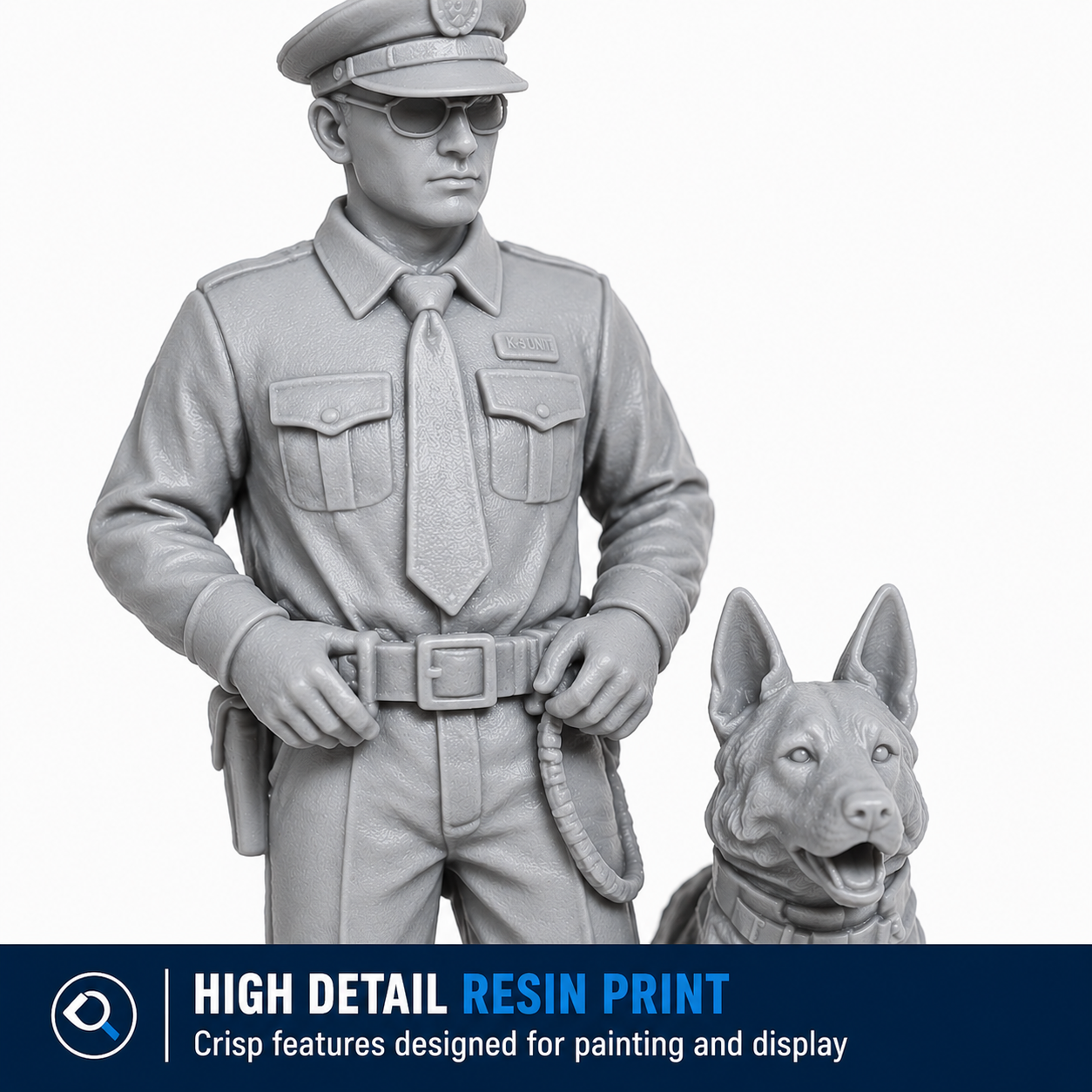 Police Series 1 – 42mm Unpainted Resin Figures – 8-Piece Set - Image 4