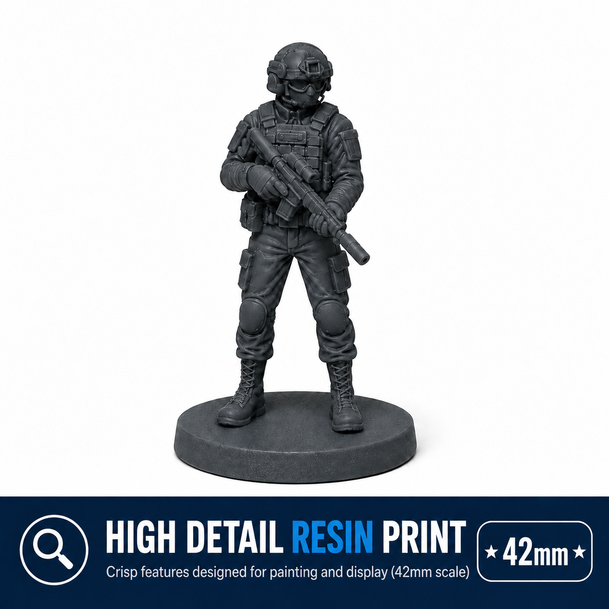 SWAT Series 1 – 42mm Unpainted Resin Figures – 8-Piece Set - Image 5